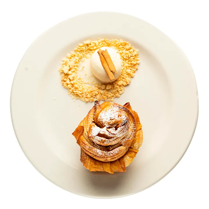 Ver foto de Pan danés de manzana con helado